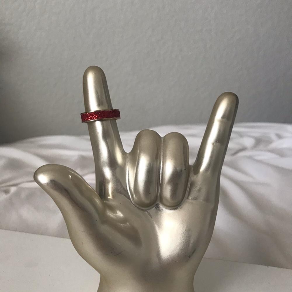 Claire’s Red Glitter Ring